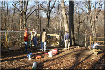 Hiker crossing Stormwater Bridge